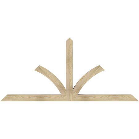 Ekena Millwork Richland Rough Sawn Timber Gable Bracket, Douglas Fir, 84"W x 38"H x 4"D x 4"F, 11/12 Pitch GBW084X38X0404RIC00RDF